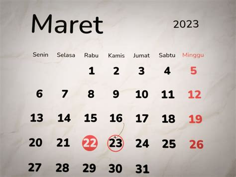 tanggal merah di maret 2023